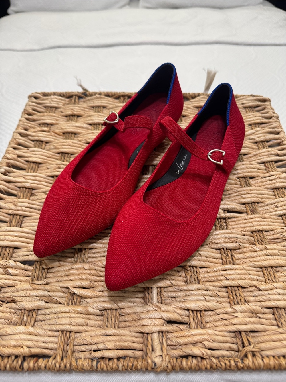 Rothy’s Women's Red Pointed Mary Jane Flats Worn Once!